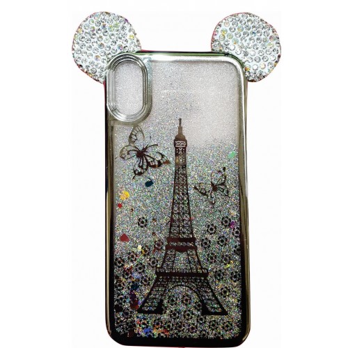 iPX Waterfall Mickey Ears Case Silver Eiffel Tower 